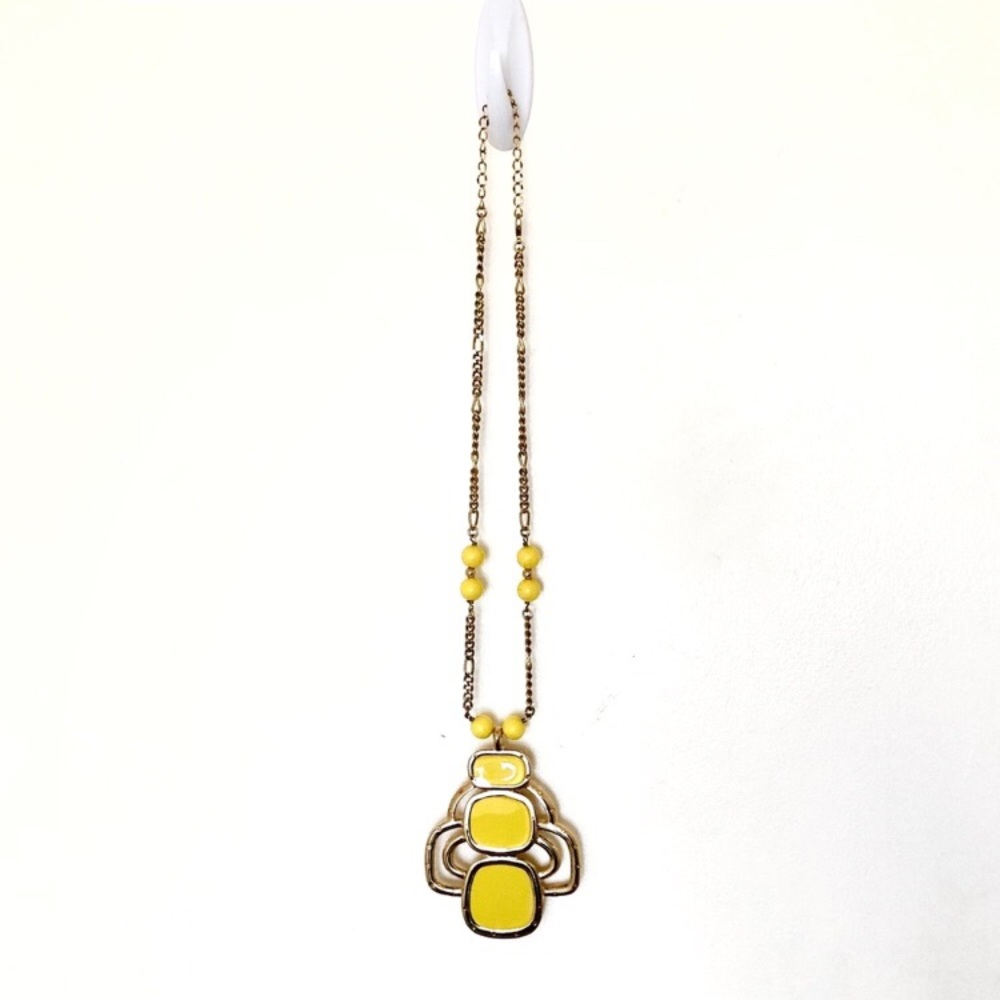 Gold Bee Shaped Yellow Necklace